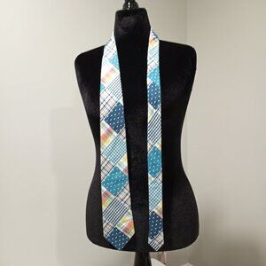 MARIO FERRARI VINTAGE PATCHWORK STYLE 100% COTTON MENS TIE
